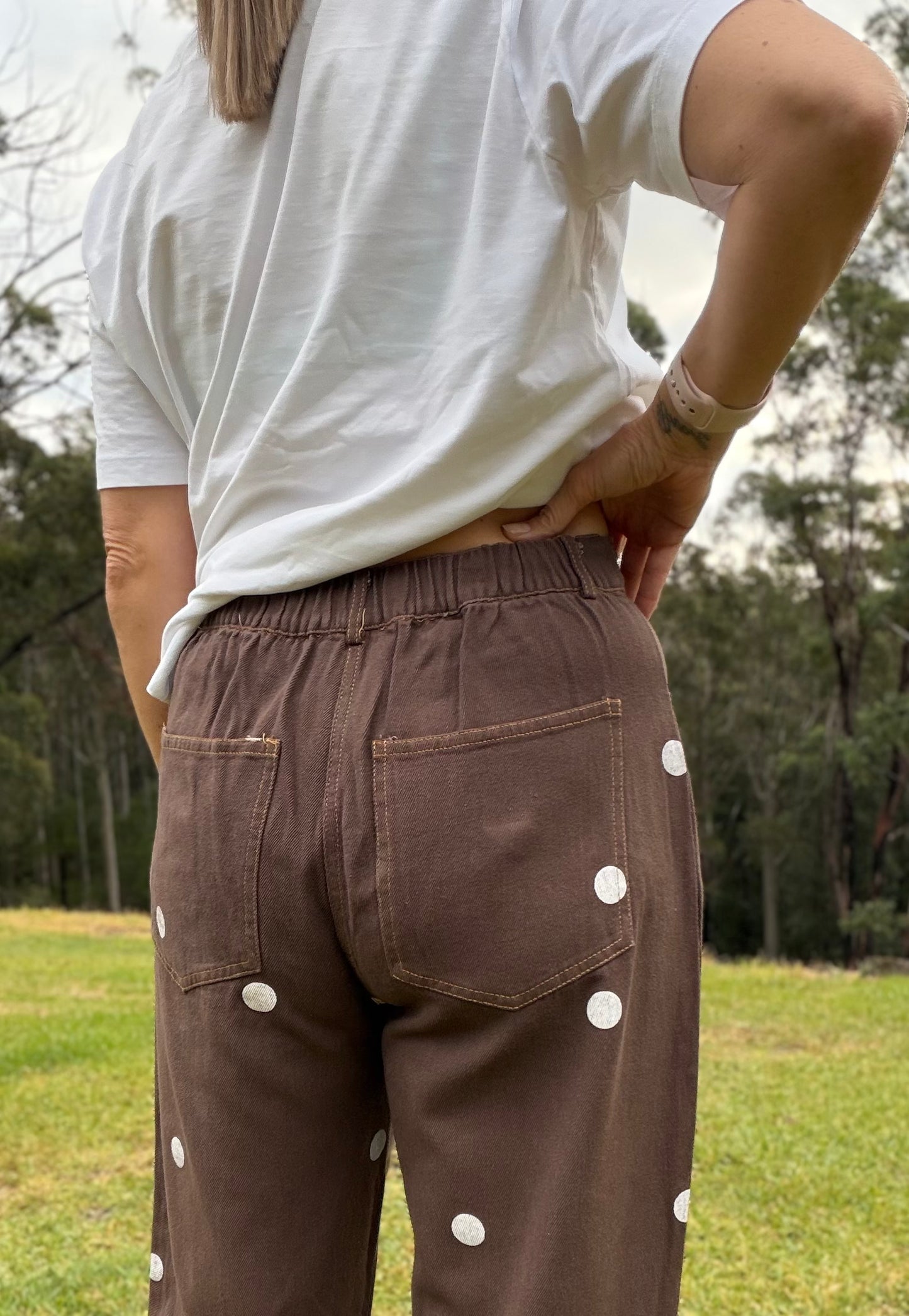 By Frankie Luna Dot Barrel Jean