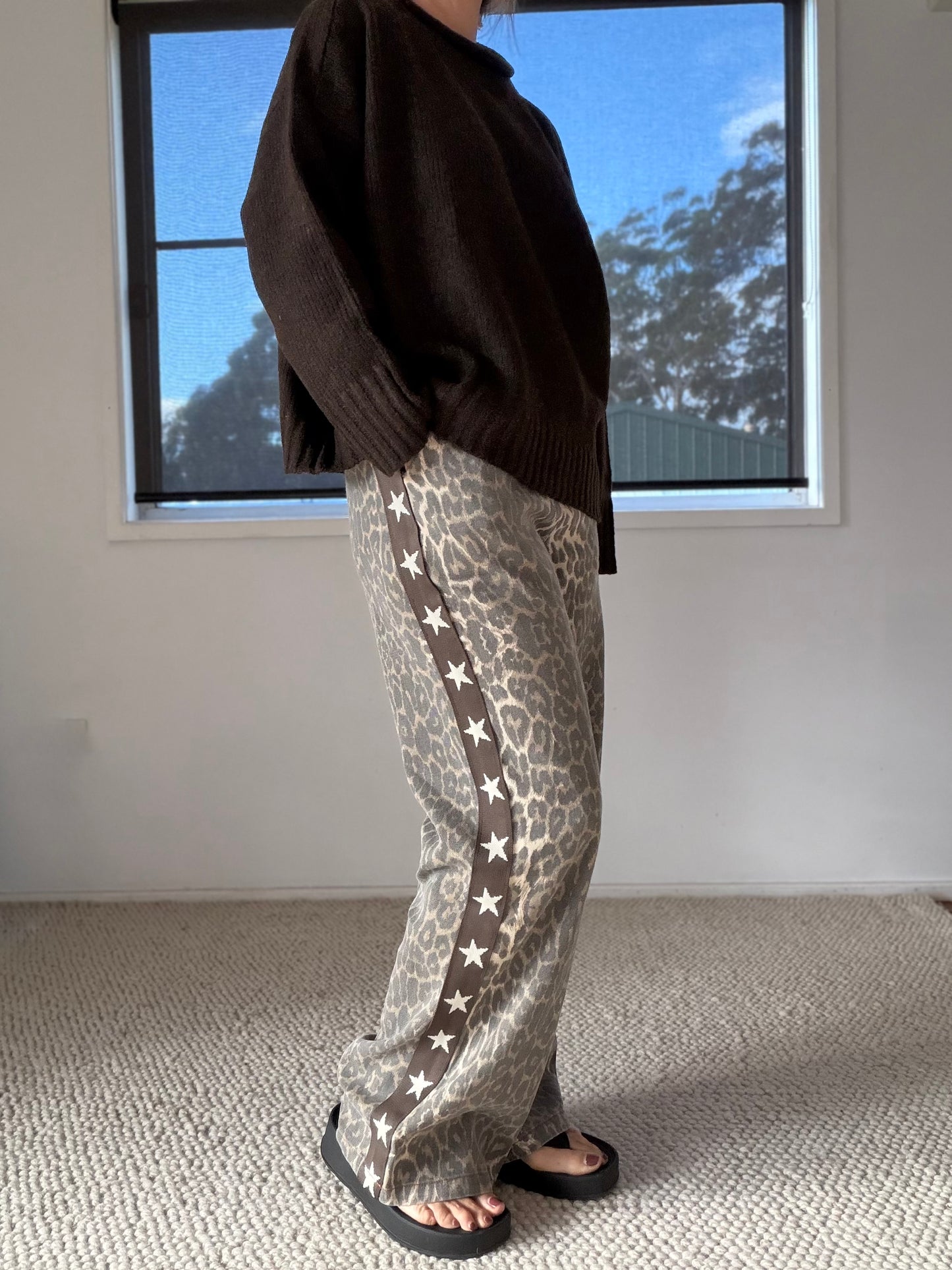 Leopard Star Racer Pants