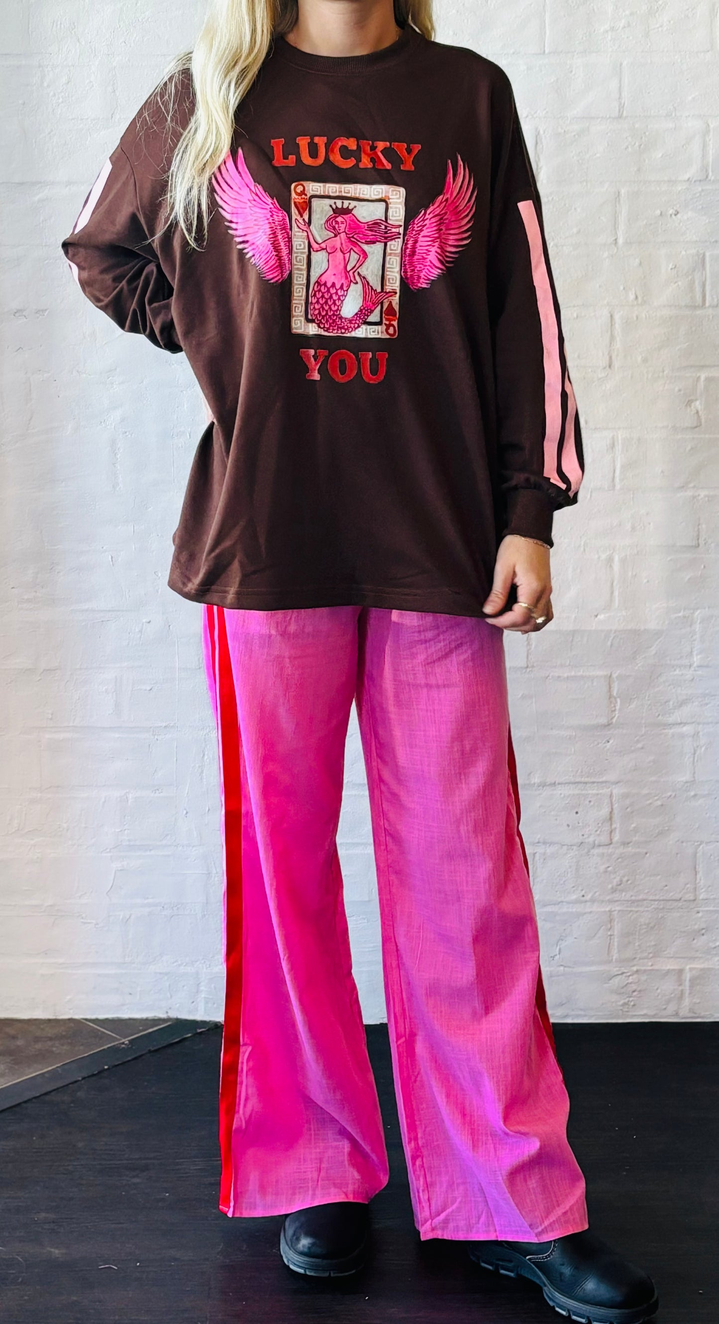 Pink Stripe Racer Pants