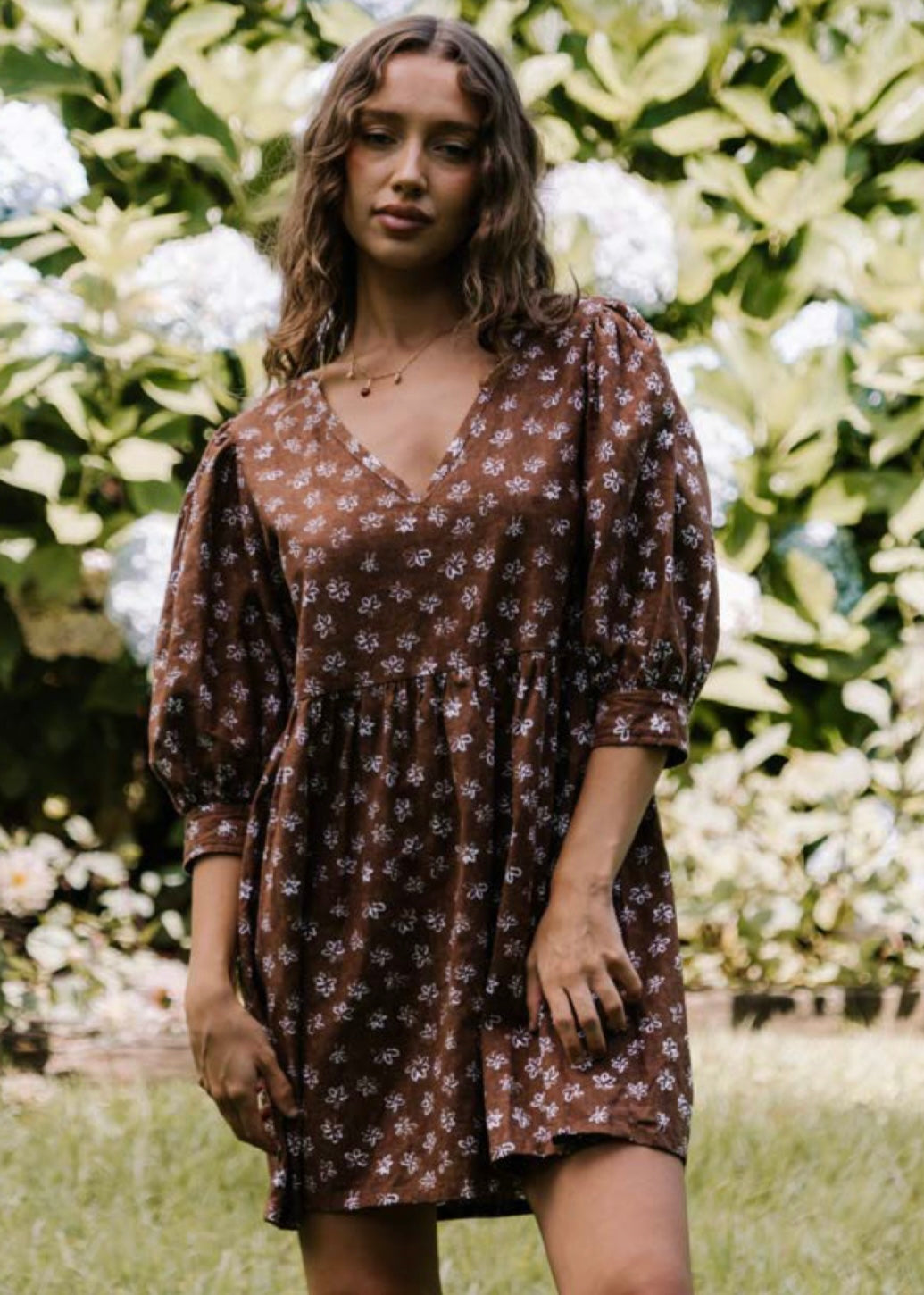 Flora Dress Fleur Mocha