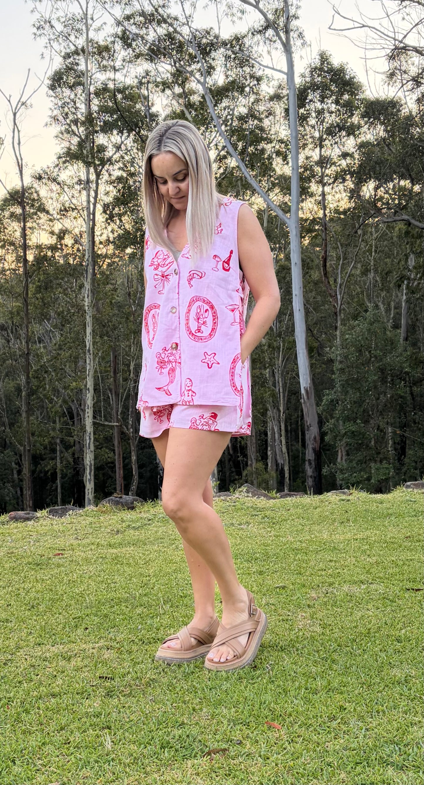 Jingle Vest Set Pink