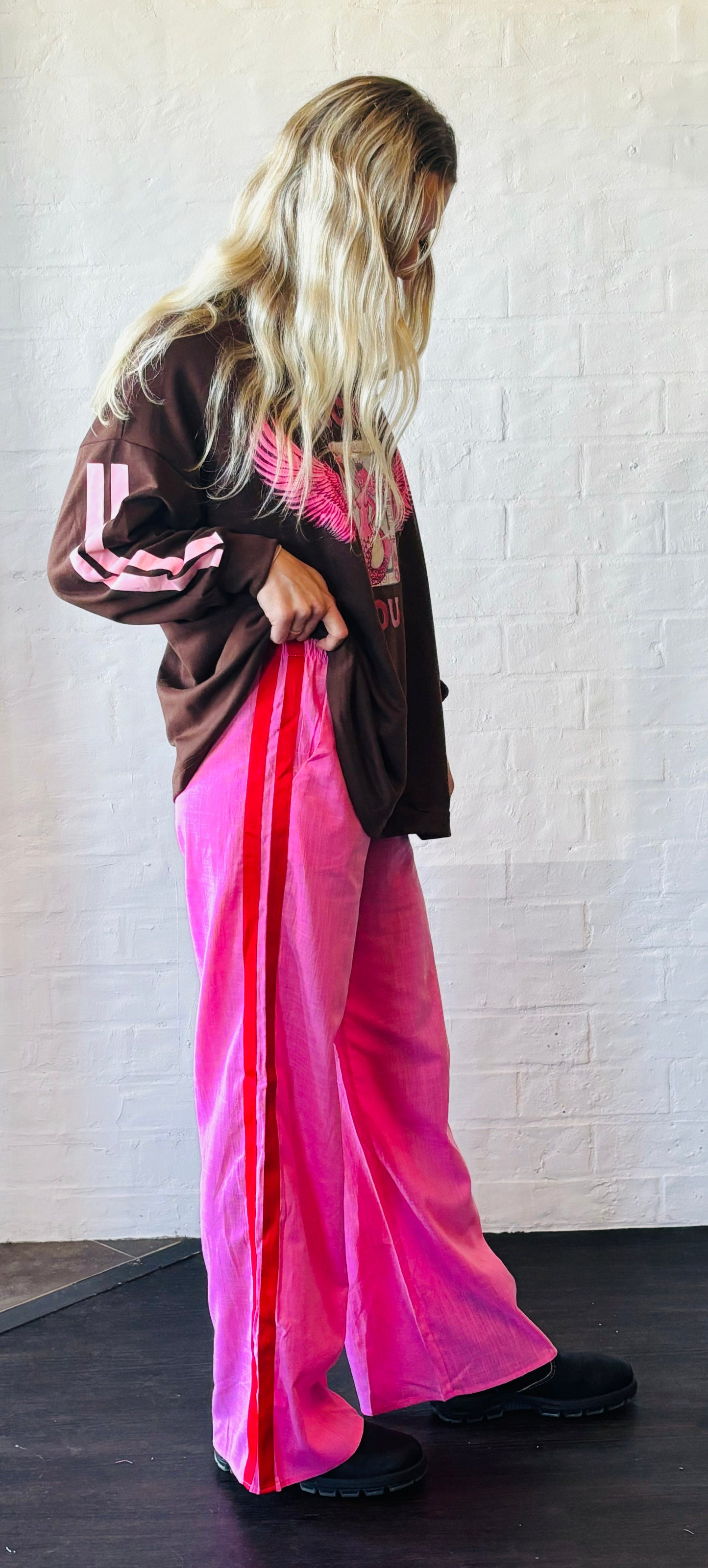 Pink Stripe Racer Pants