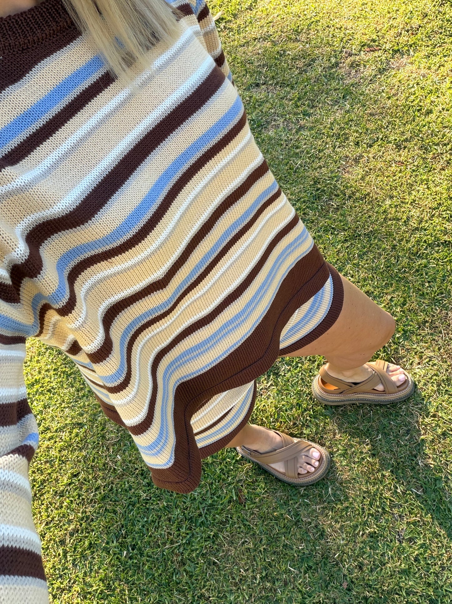 By Frankie Beige/Chocolate stripe set