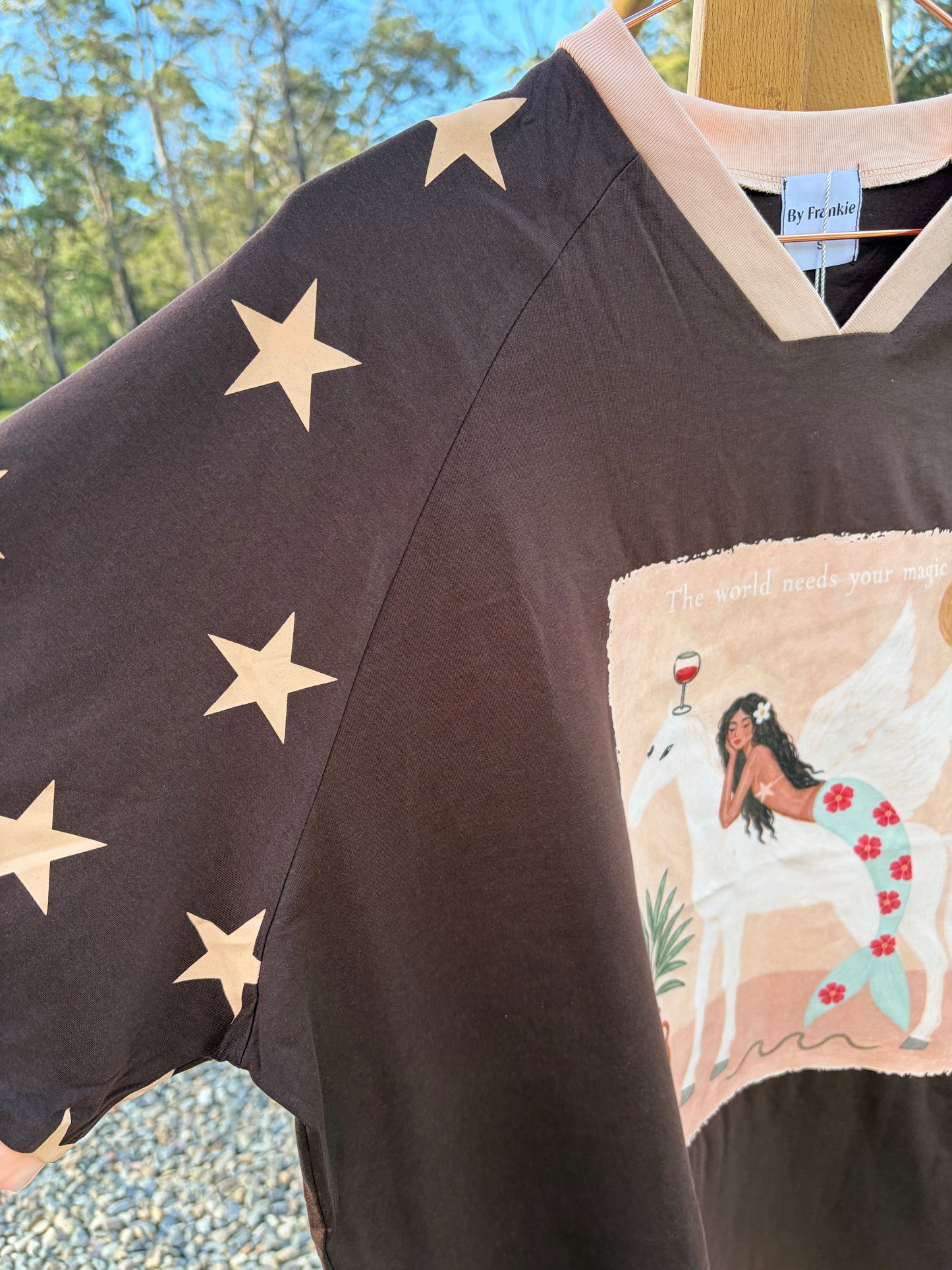 The World Needs Your Magic Tee Chocolate/Peach