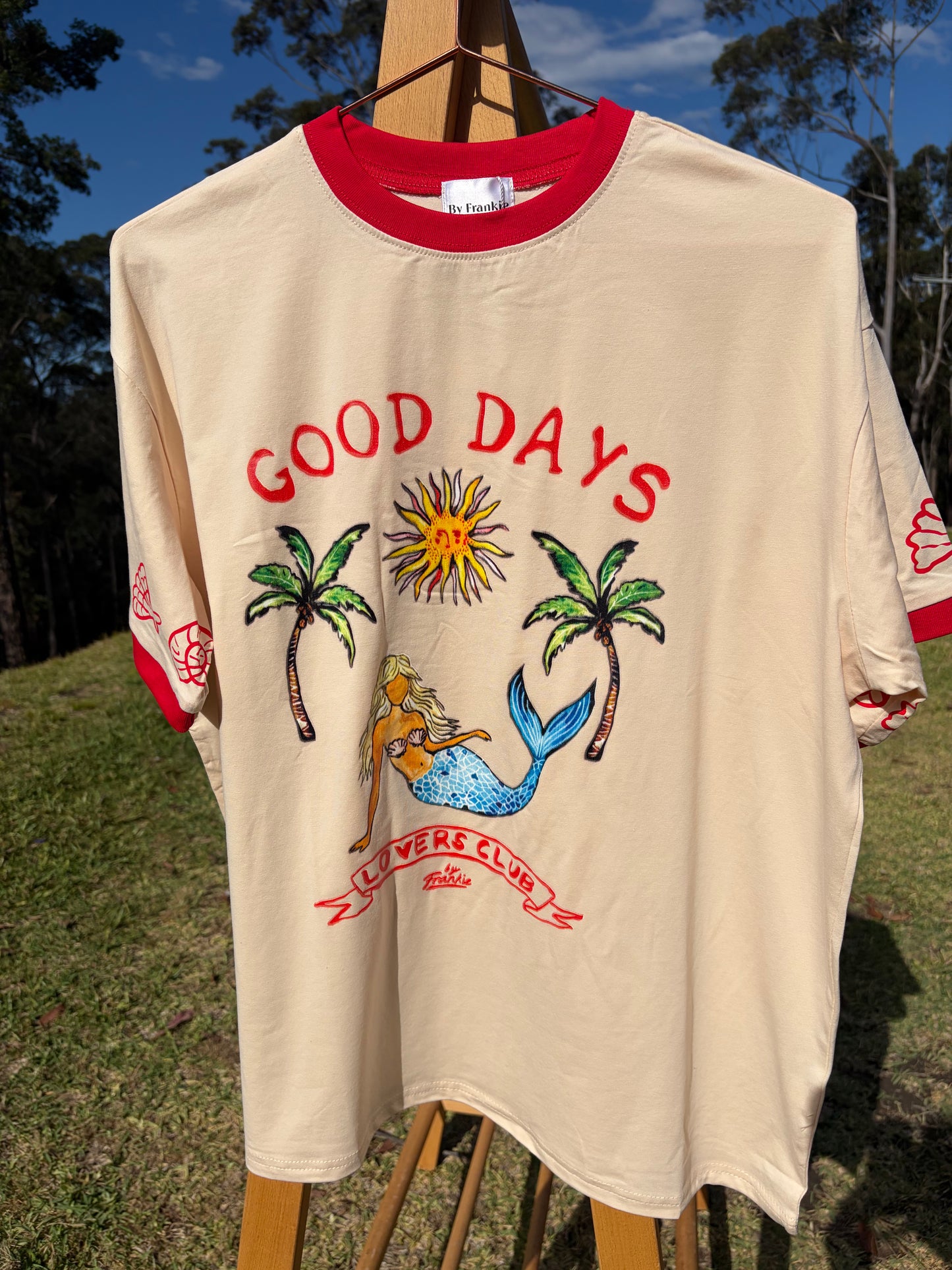 Good Days Tee Beige/Red