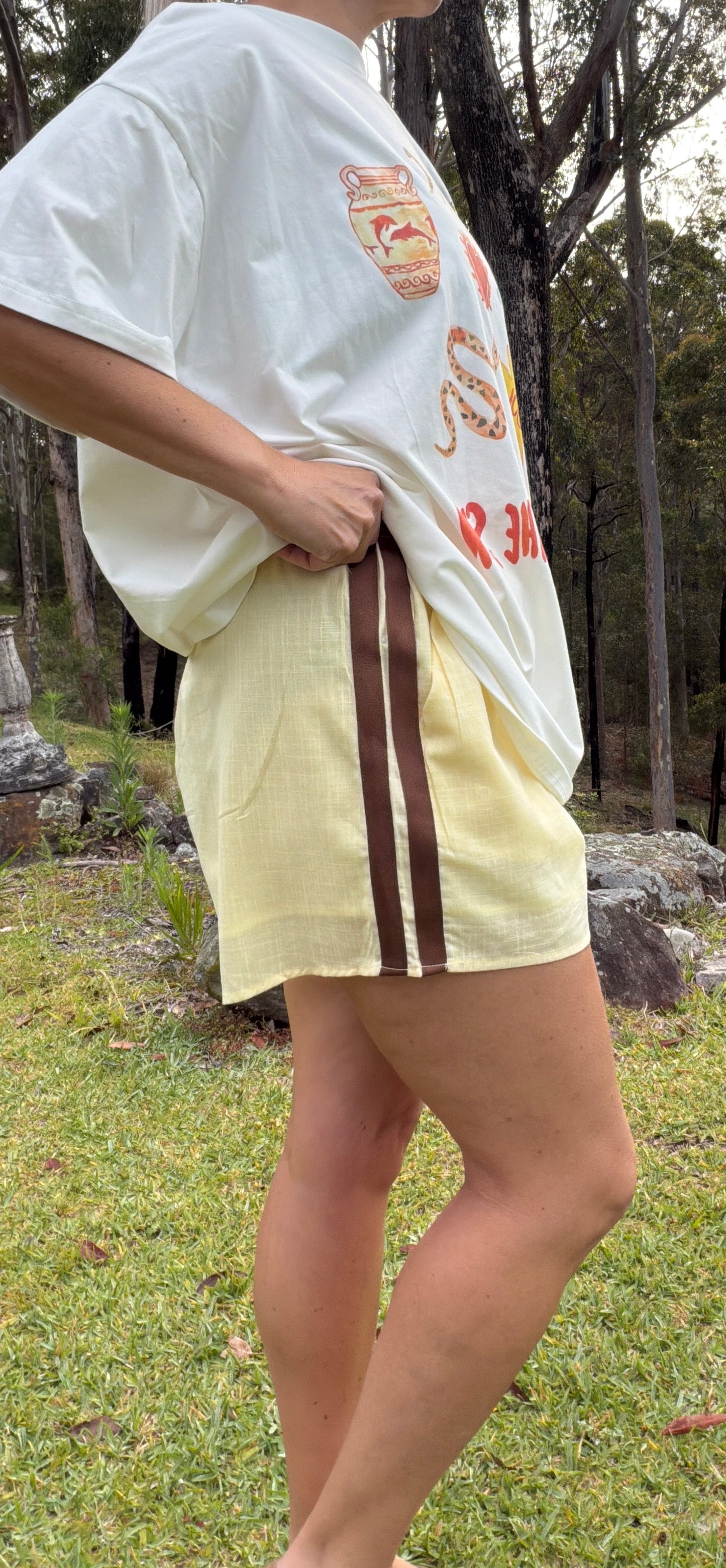 Lemon stripe Racer Shorts