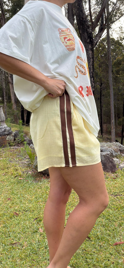 Lemon stripe Racer Shorts
