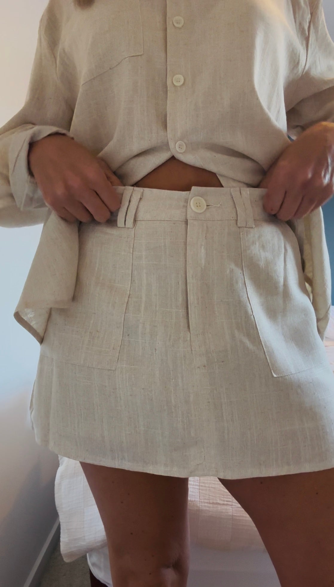 Bianca Oatmeal skort set