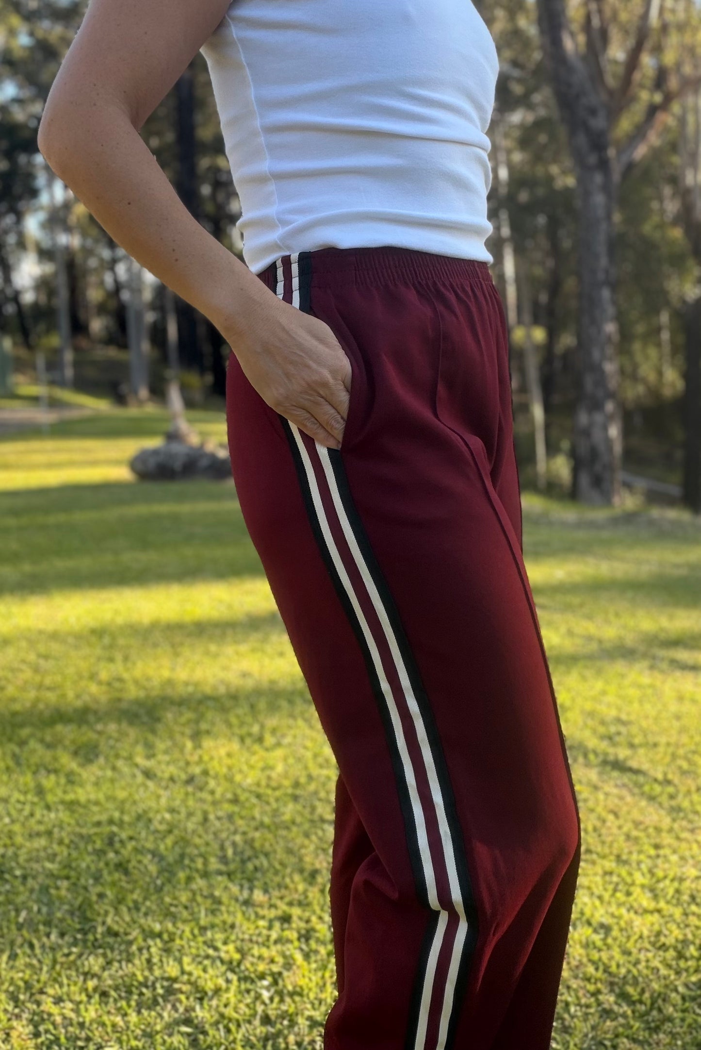 By Frankie Raceway Racer Pant in Red