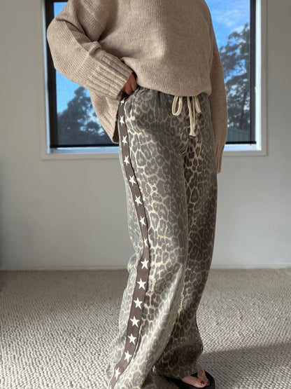 Leopard Star Racer Pants
