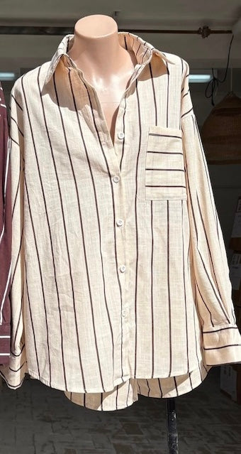 Sunday Stripe Set in cream