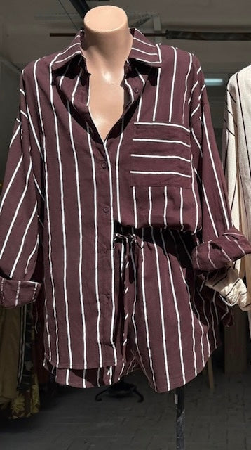 Sunday Stripe Set in Chocolate