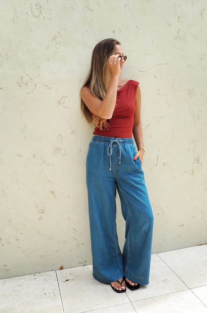 Harper Denim Pants - Blue Vintage