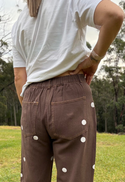 By Frankie Luna Dot Barrel Jean