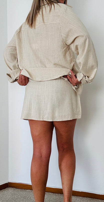 Bianca Oatmeal skort set