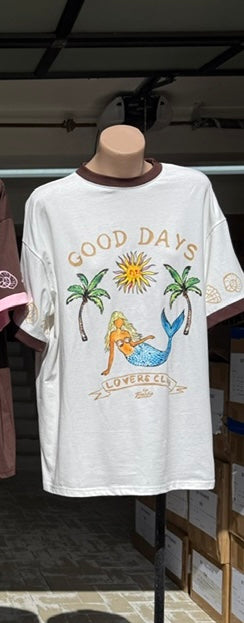 Good Days Tee White/Chocolate