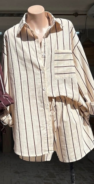 Sunday Stripe Set in cream