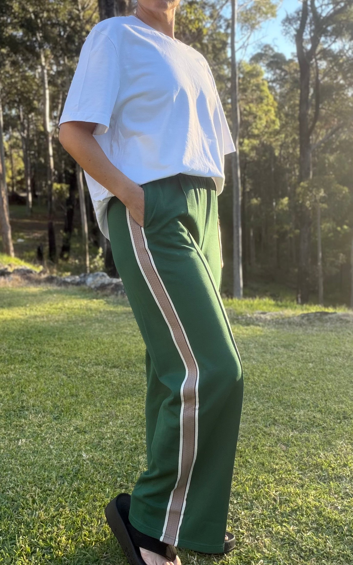 By Frankie Raceway Racer Pant in Green