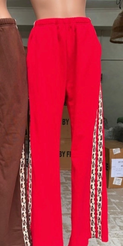 By Frankie Leopard Stripe Sweatpants