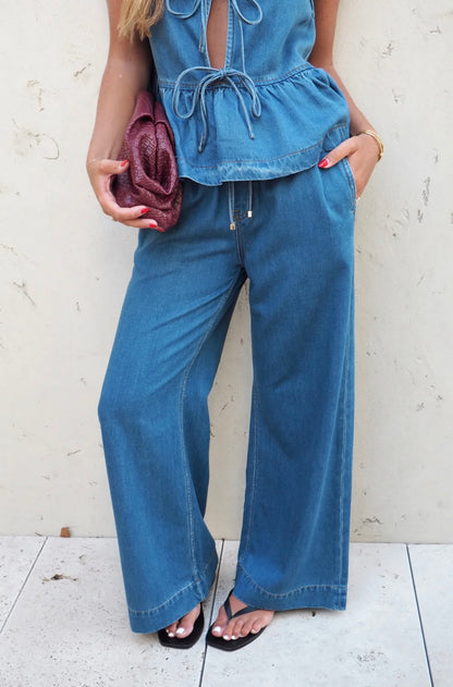 Harper Denim Pants - Blue Vintage