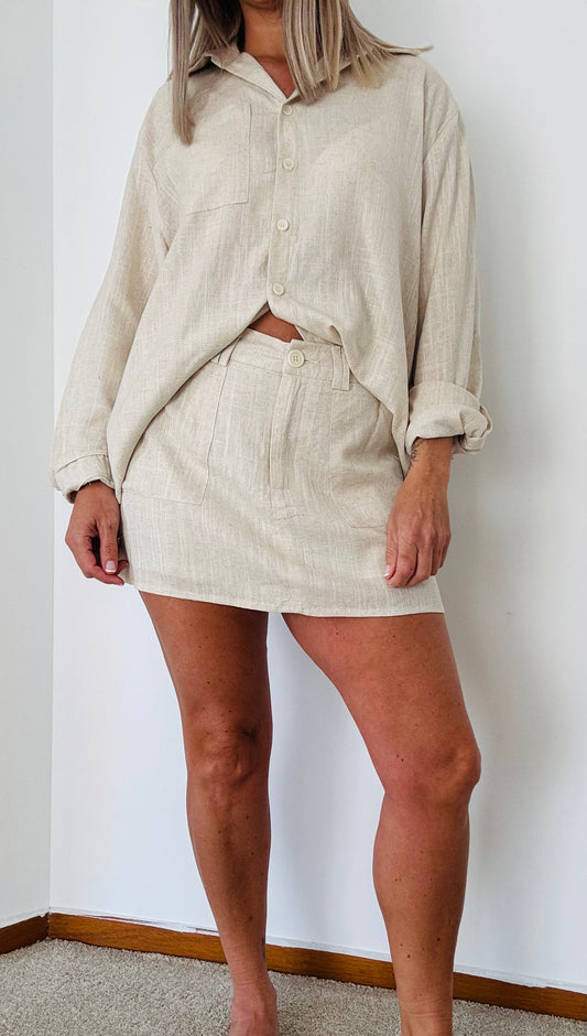 Bianca Oatmeal skort set