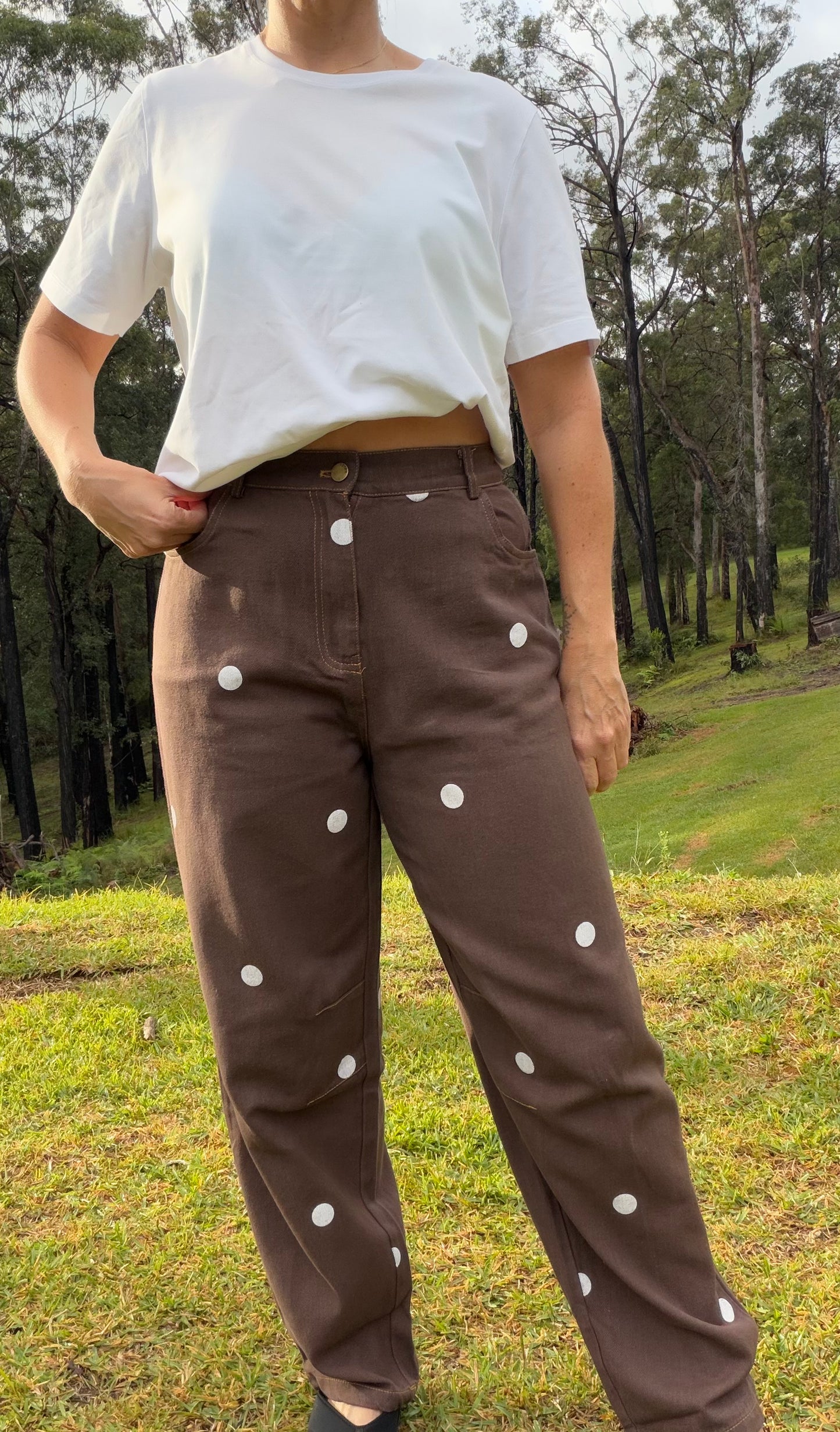 By Frankie Luna Dot Barrel Jean