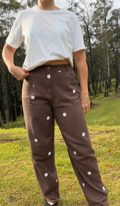 By Frankie Luna Dot Barrel Jean