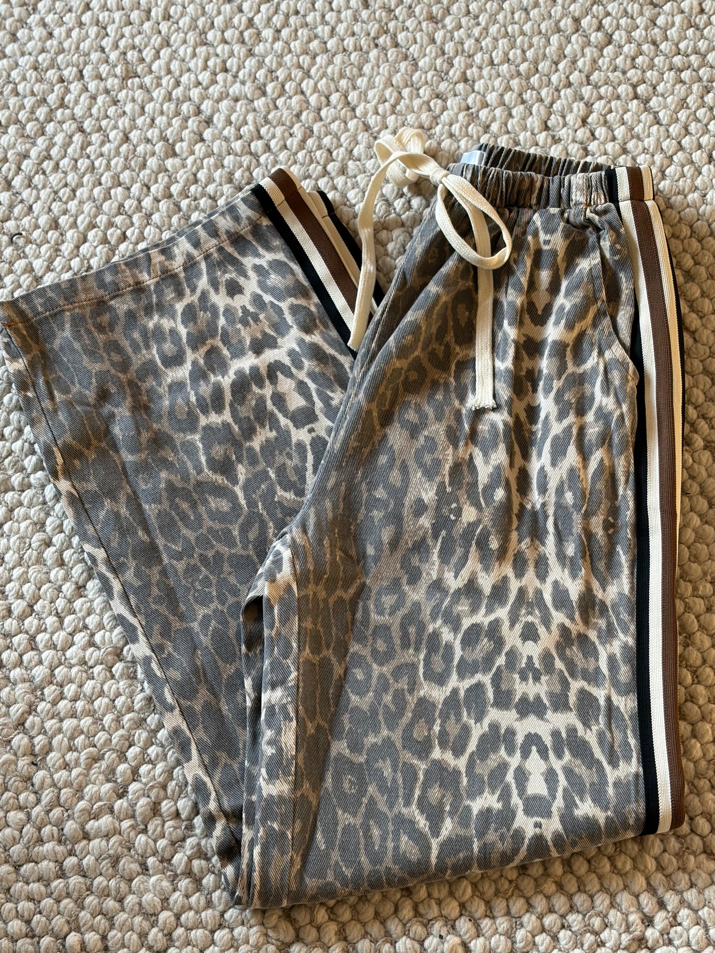Leopard Racer Pants with brown side panel