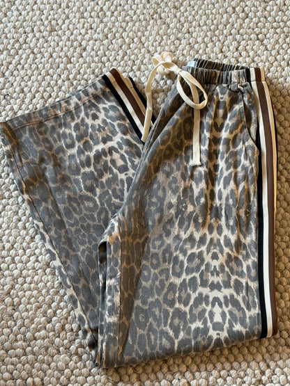 Leopard Racer Pants with brown side panel
