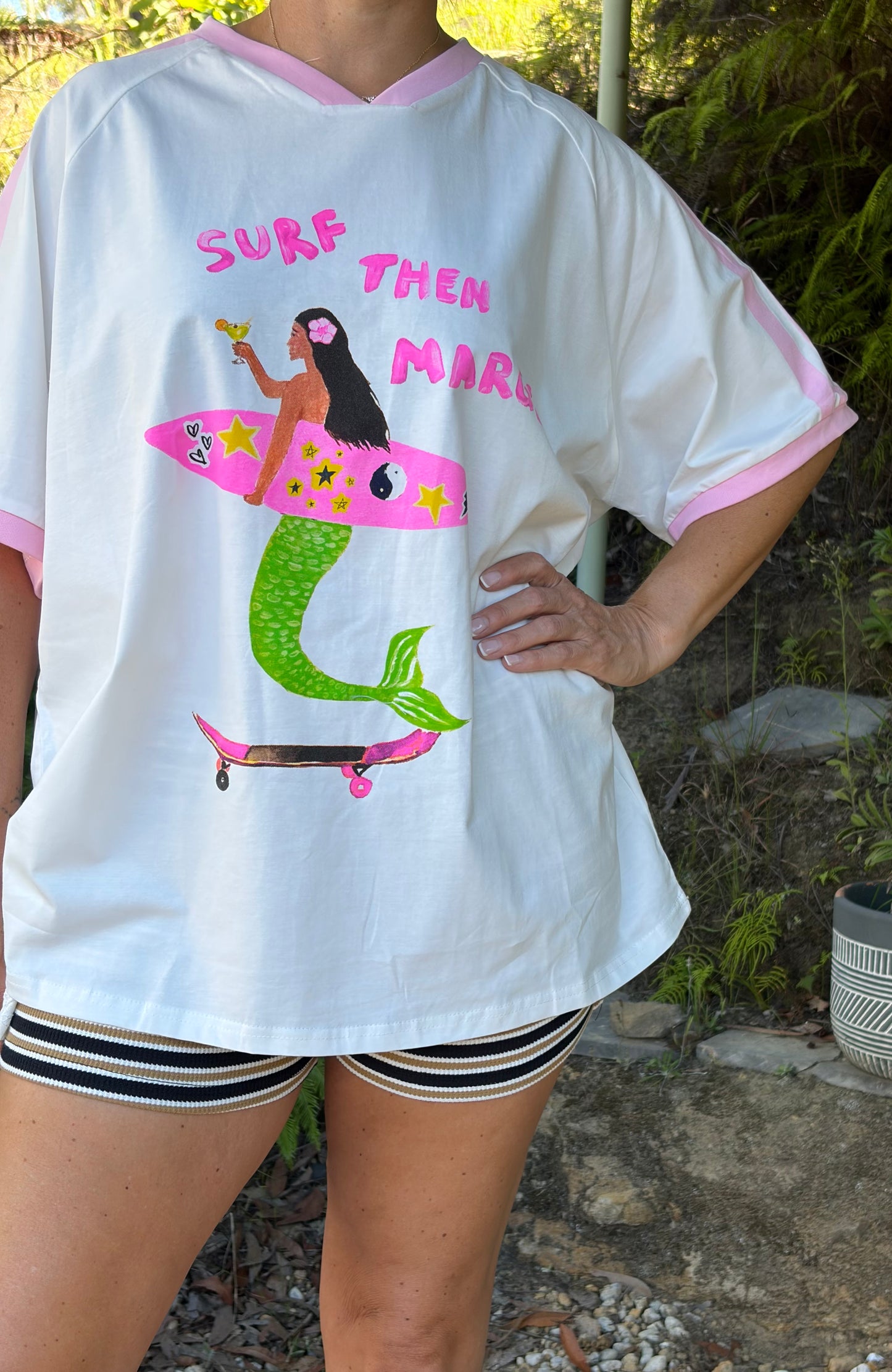 Surf Then Margs Tee White