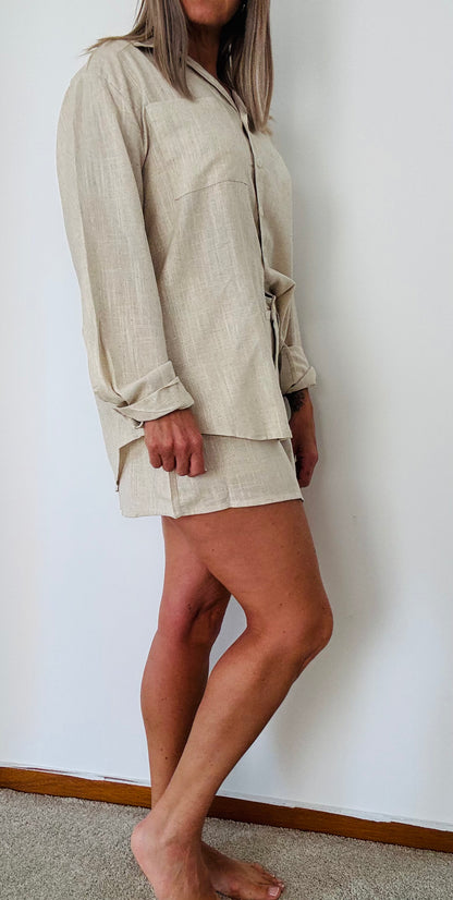 Bianca Oatmeal skort set