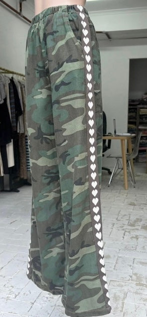 By Frankie Camo Heart Racer Pants Stars