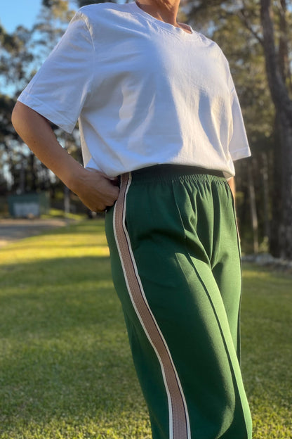 By Frankie Raceway Racer Pant in Green