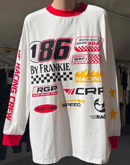 By Frankie Moto 86 Racing Tee White