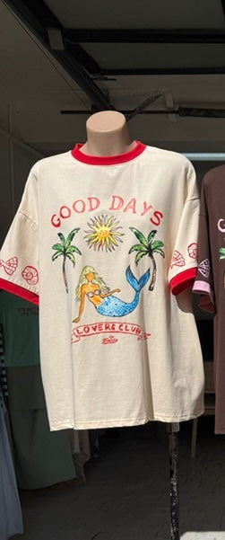 Good Days Tee Beige/Red
