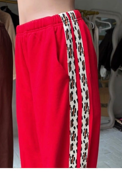 By Frankie Leopard Stripe Sweatpants