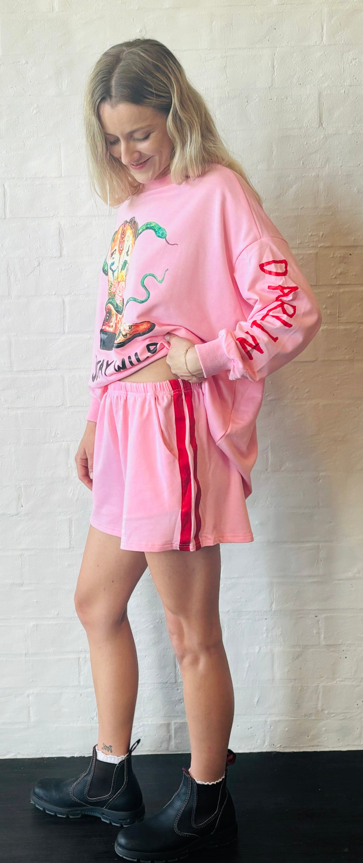 Stay wild Pink Racer Short