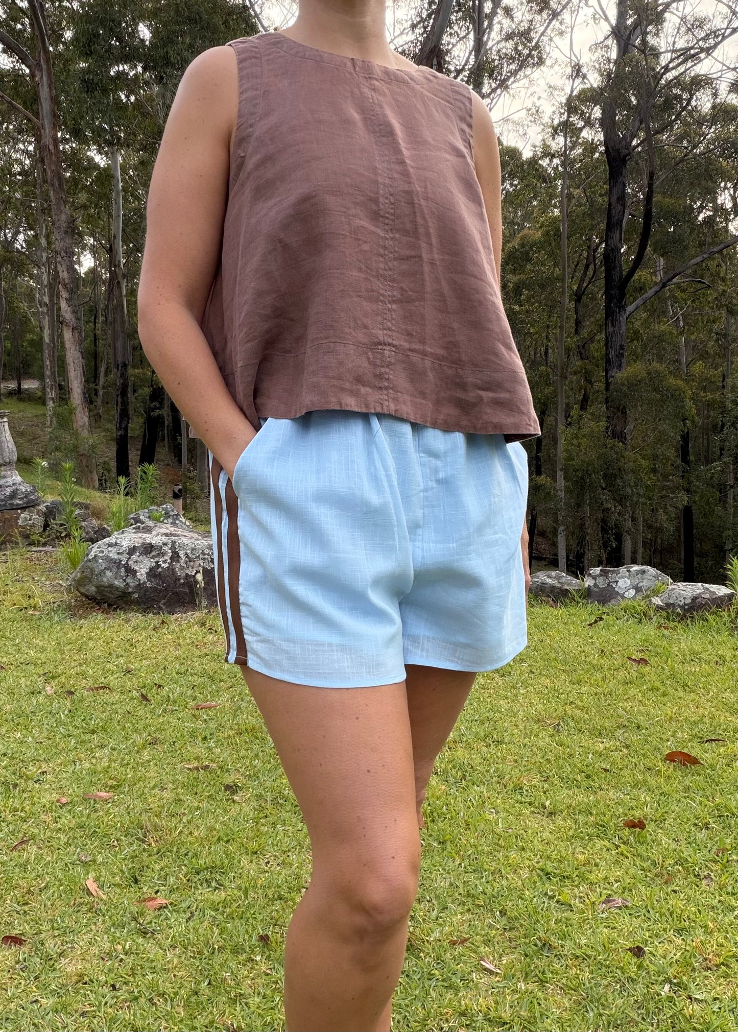 Light Blue  Racer Shorts