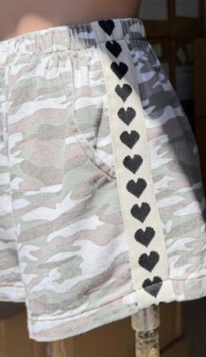 Light Camo Heart Racer Shorts