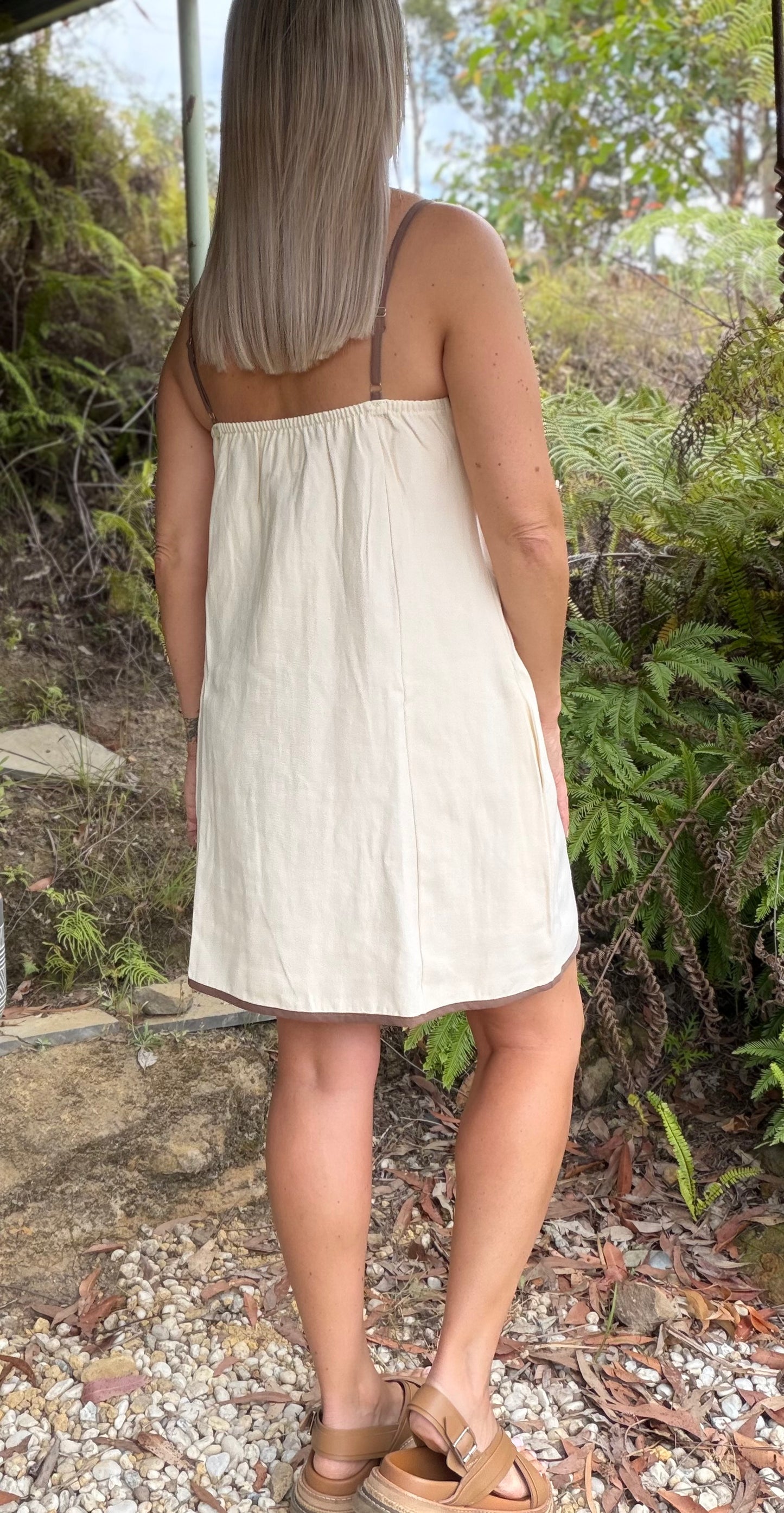 Sol Denim Dress in Cream