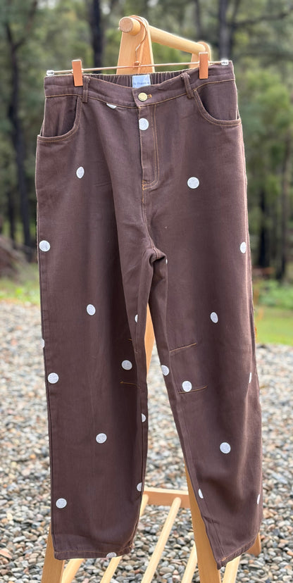 By Frankie Luna Dot Barrel Jean