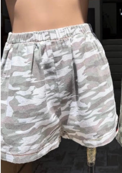Light Camo Heart Racer Shorts