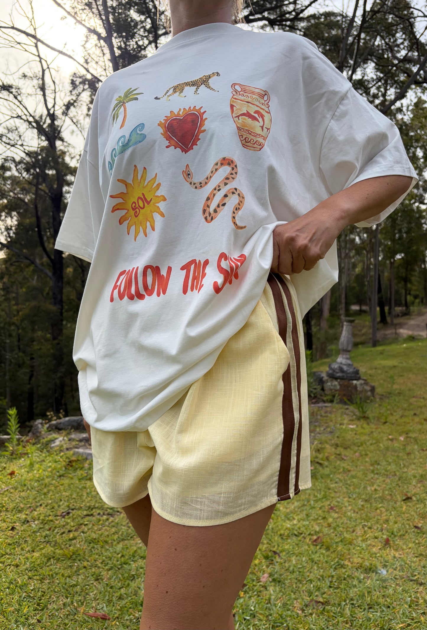 Lemon stripe Racer Shorts