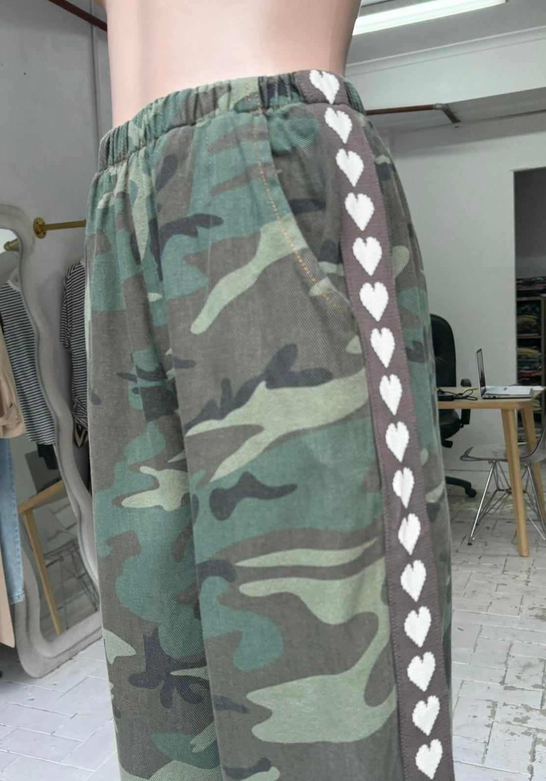 By Frankie Camo Heart Racer Pants Stars