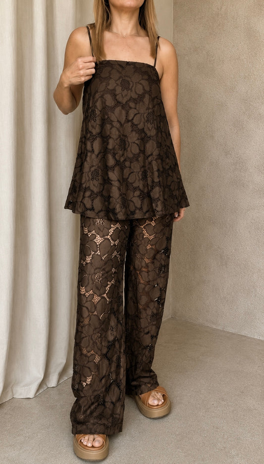 Layla lace set - Chocolate