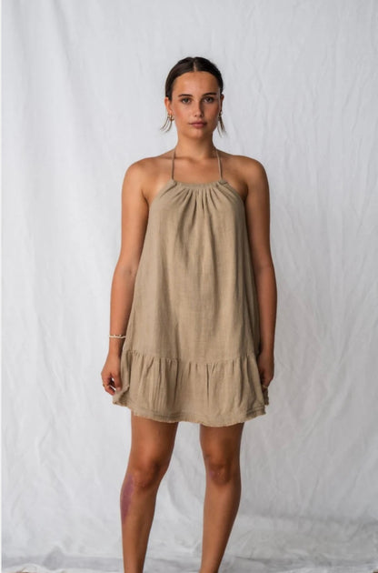 Maya Mini Dress Taupe