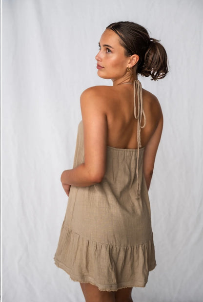 Maya Mini Dress Taupe