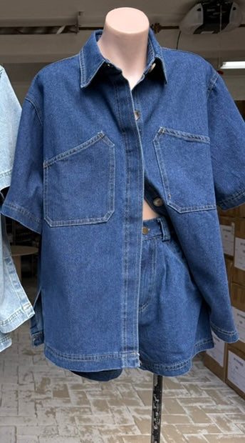 By Frankie April denim set Dark Blue