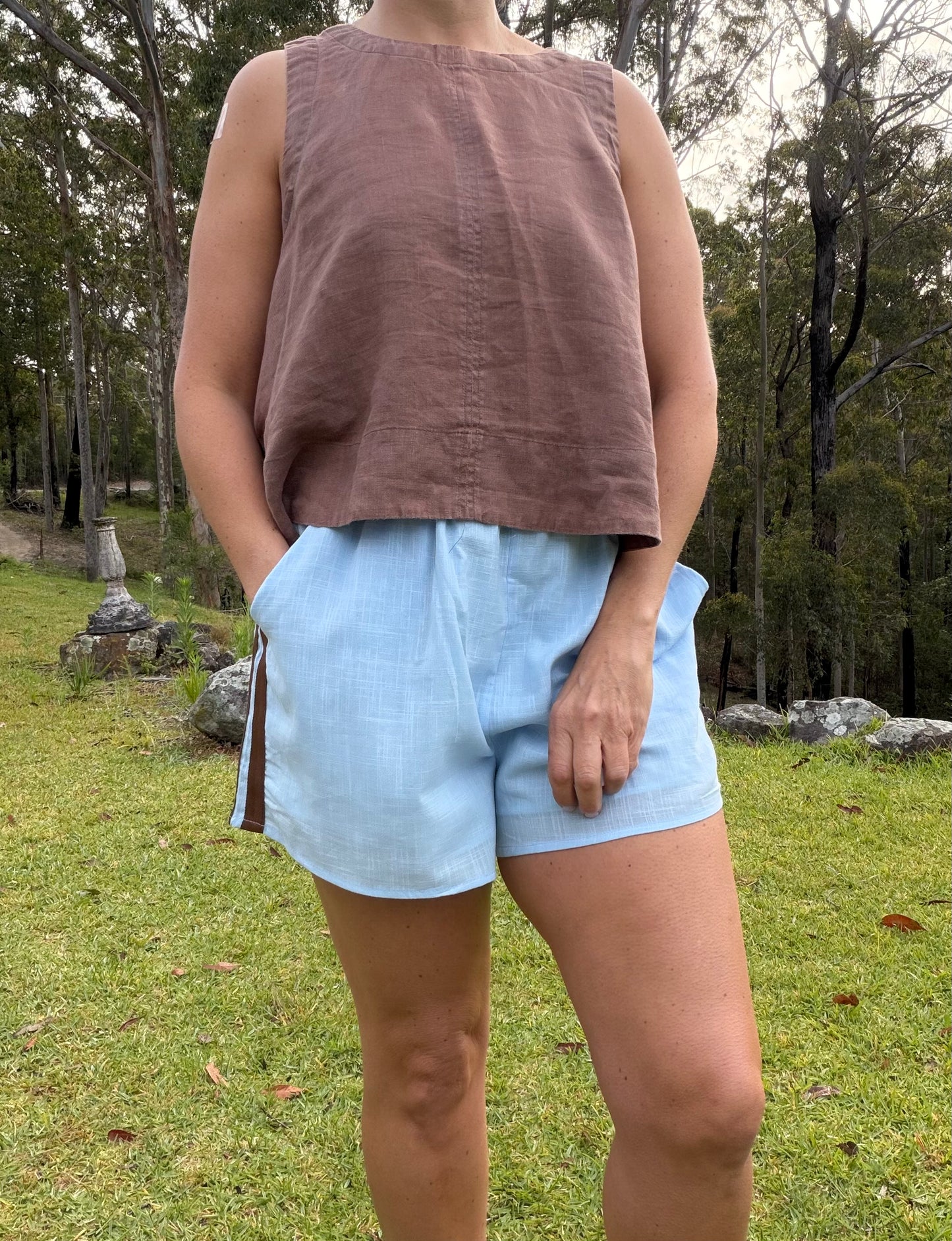 Light Blue  Racer Shorts