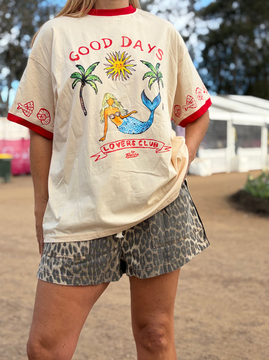 Good Days Tee Beige/Red